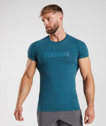 Gymshark Apollo T Shirts Herr Blå | SE 3881ZUT